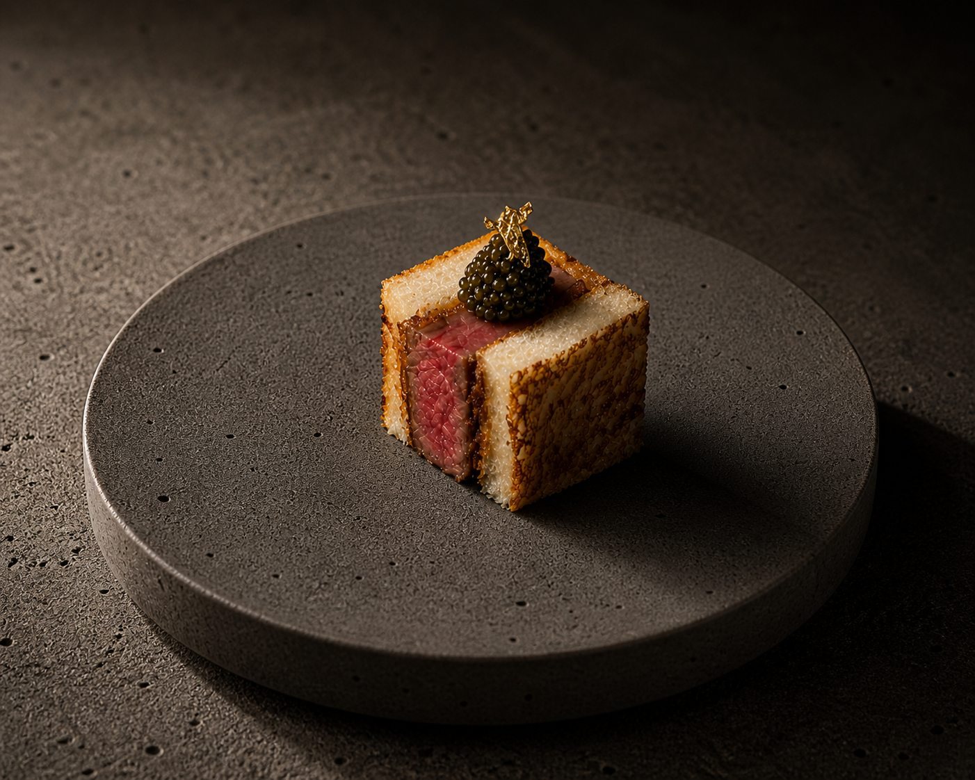 Wagyu katsu with caviar