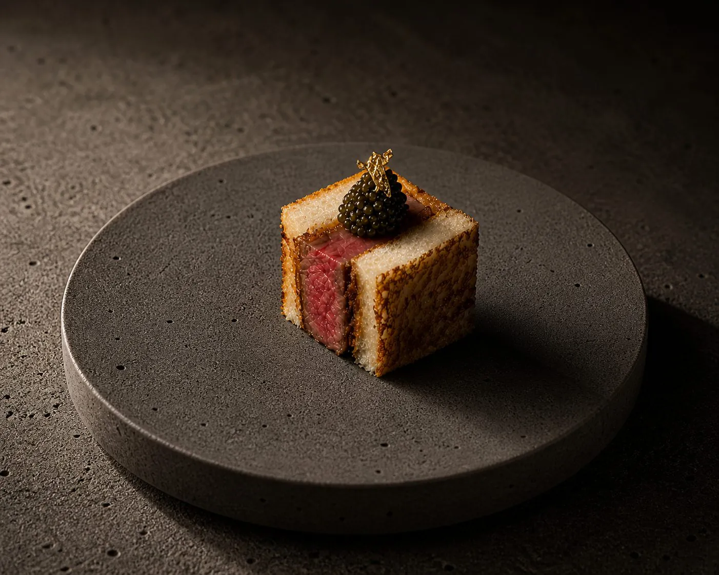 Wagyu katsu with caviar