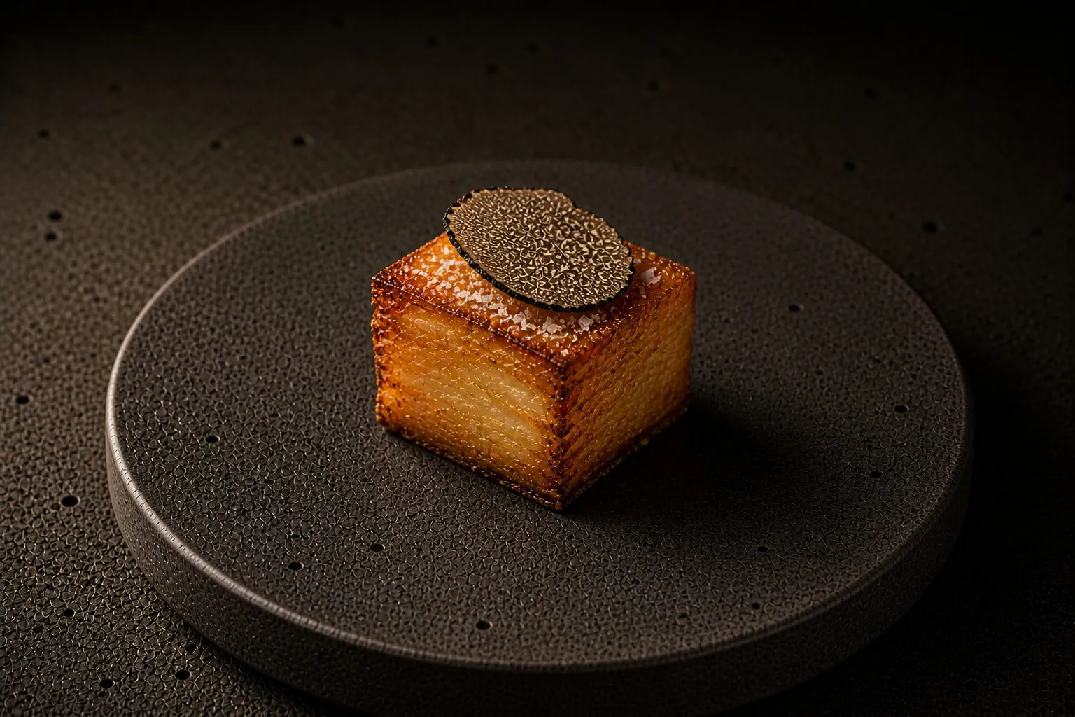 Layered pommes with Alba truffle